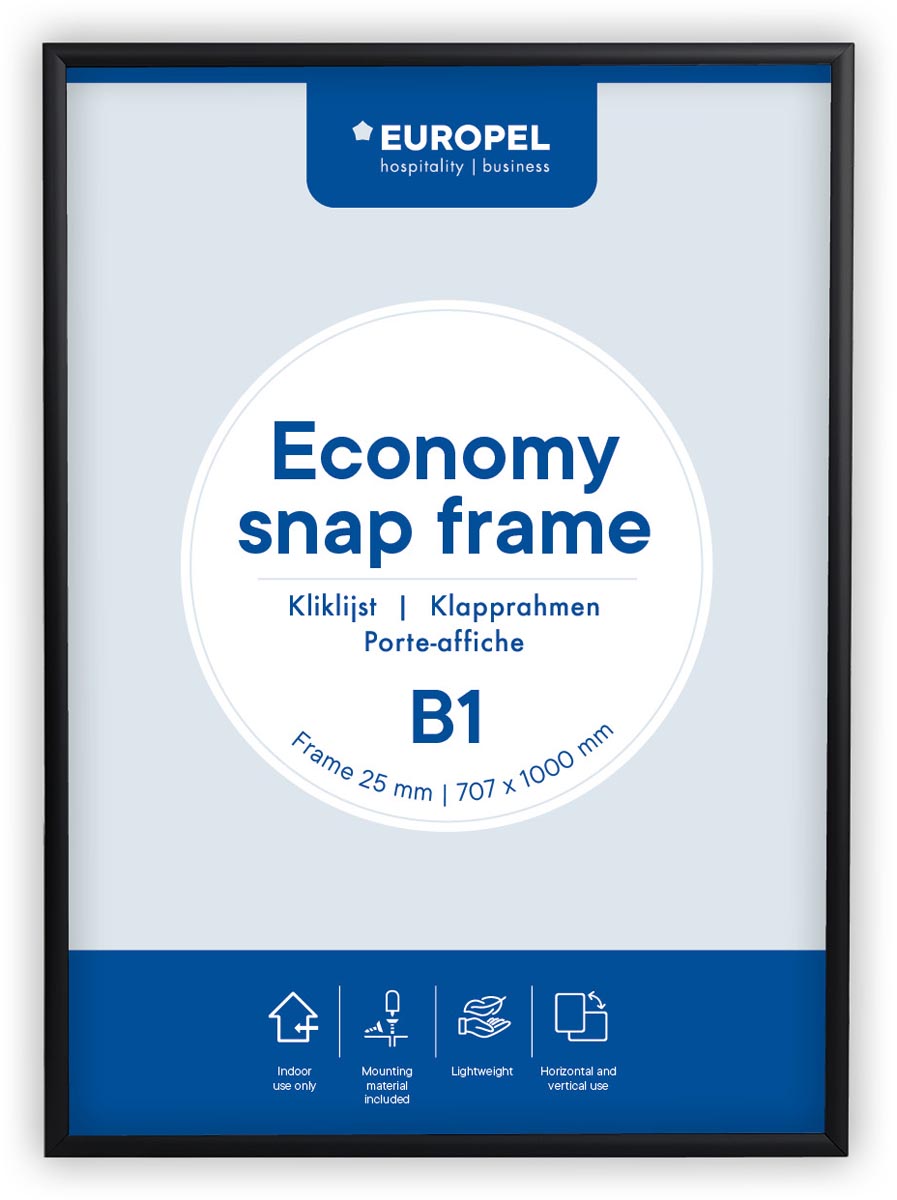 Europel Clicklijst Economy, lijst 25 mm, ft B1, zwart afbeelding