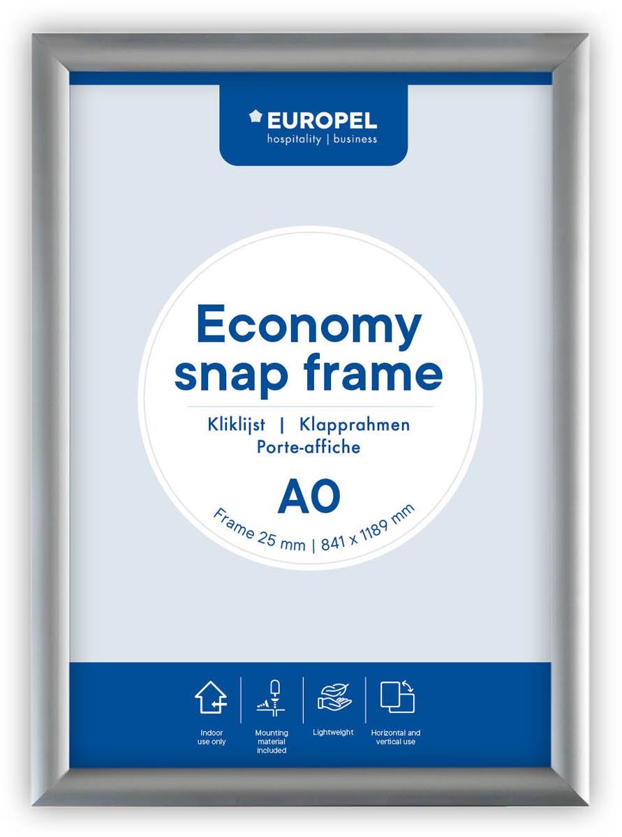 Europel clicklijst Economy, lijst 25 mm, ft A0, zilver afbeelding