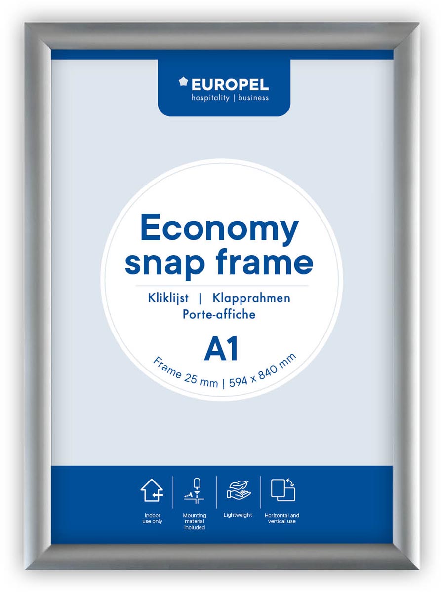 Europel clicklijst Economy, lijst 25 mm, ft A1, zilver afbeelding