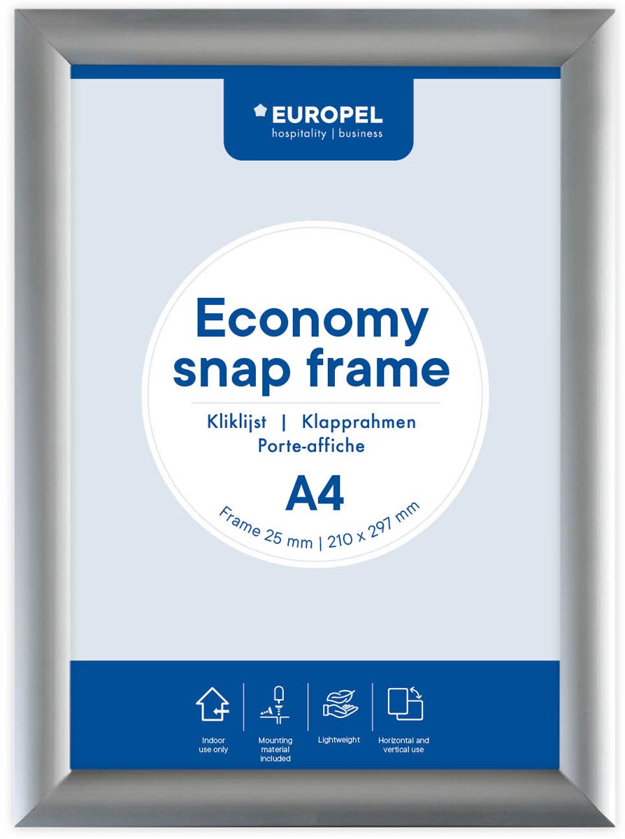 Europel clicklijst Economy, 25 mm, ft A4, zilver