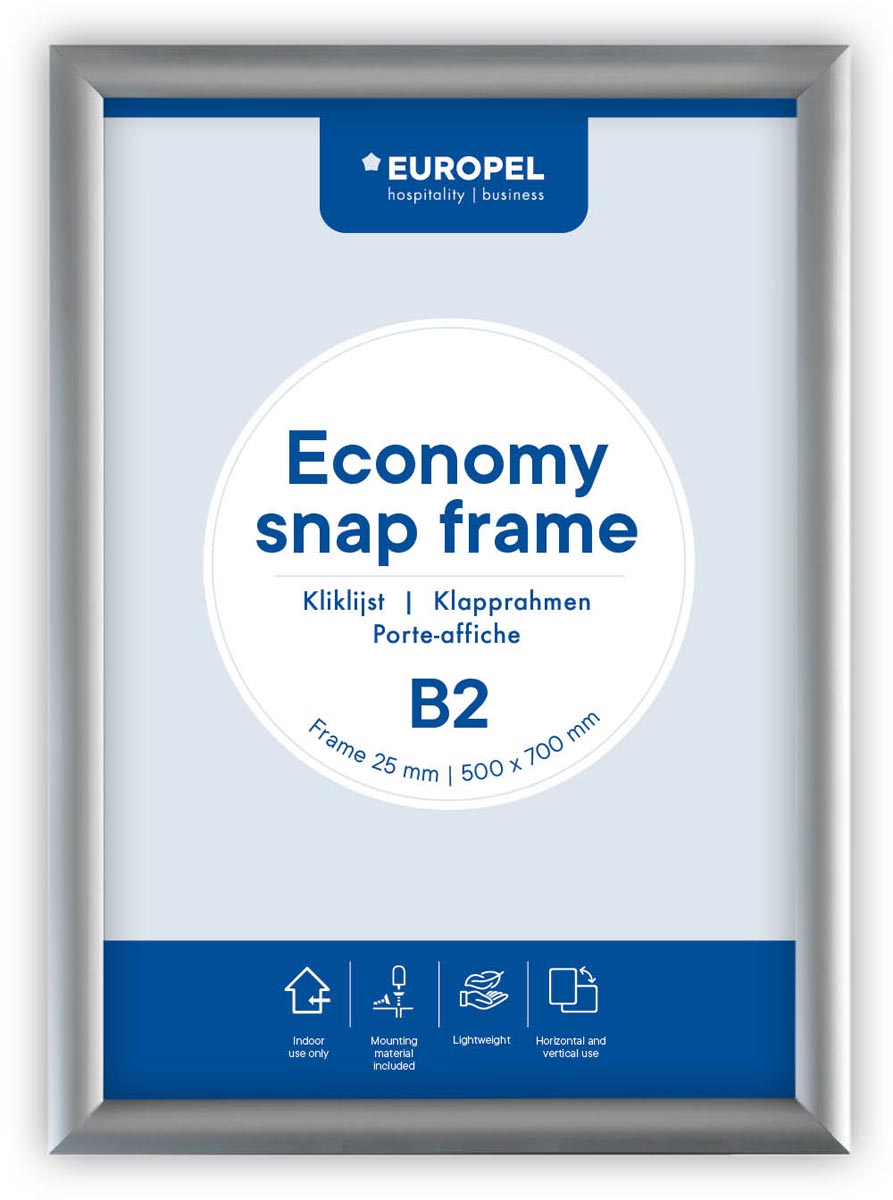 Europel clicklijst Economy, 25 mm, ft B2, zilver