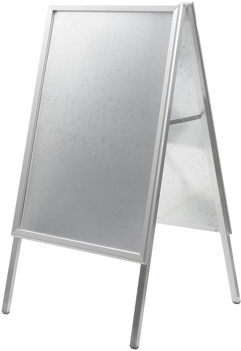 Europel stoepbord Economy, uit aluminium, ft A1, zilver