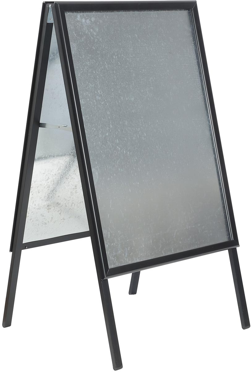 Europel stoepbord Economy, uit aluminium, ft A1, zwart