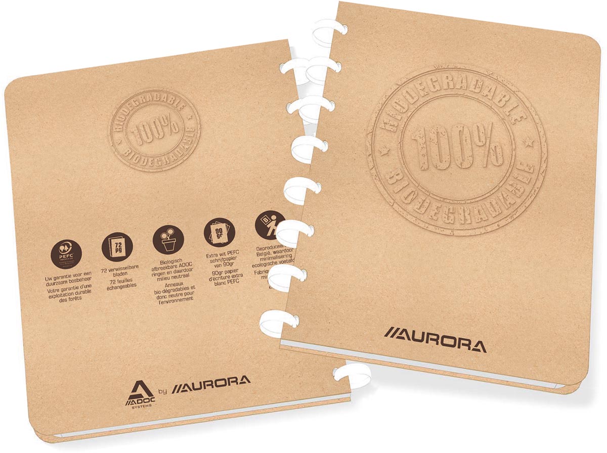 Adoc schrift Bio, ft A5, 144 bladzijden, geruit 5 mm, Adoc schrift Bio, ft A5, 144 bladzijden, geruit 5 mm,