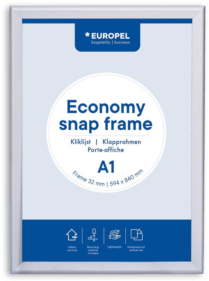 Europel clicklijst Economy, 32 mm, ft A1, zilver