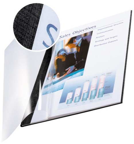 Leitz impressBIND soepele omslag, 3,5 mm, zwart, pak van 10