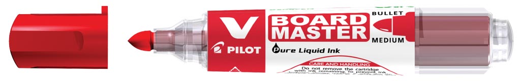 Pilot V-Board Master whiteboardmarker, ronde punt, 2,3 mm, rood afbeelding