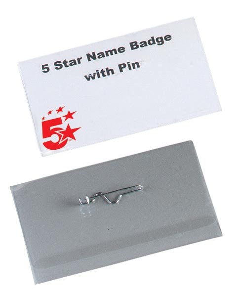 STAR badge met speld ft 40 x 75 mm, doos van 100 stuks