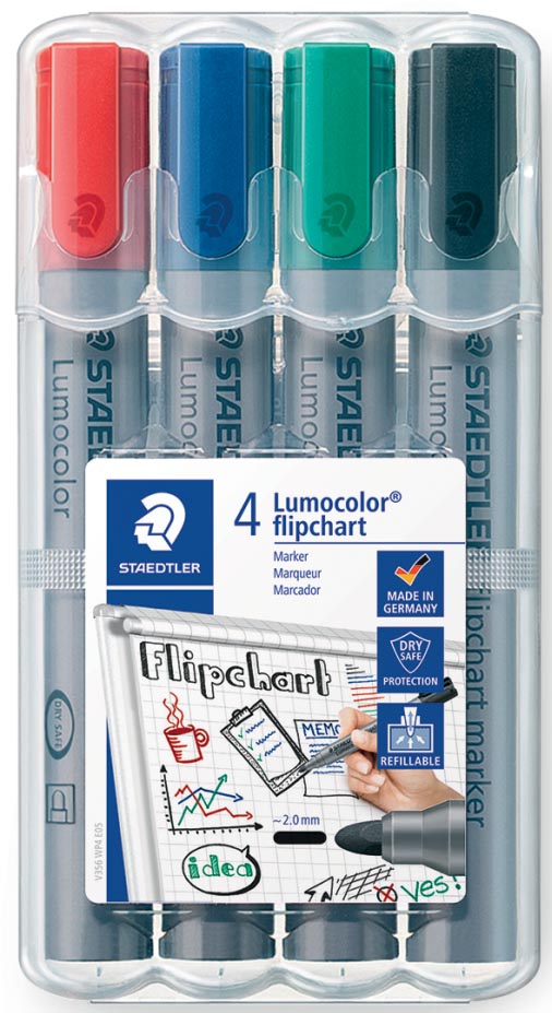 Staedtler merkstift Lumocolor Flipchart 4 stuks afbeelding