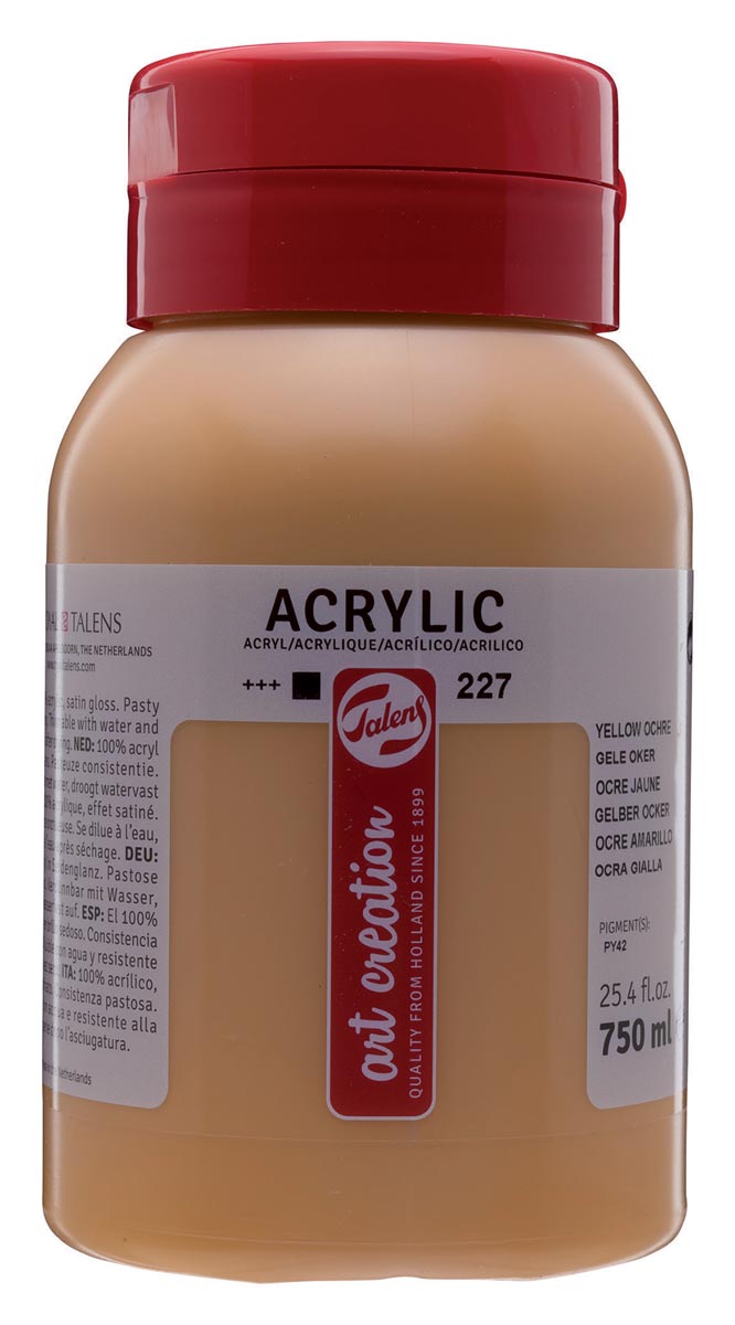 Talens Art Creation acrylverf flacon van 750 ml, gele oker afbeelding