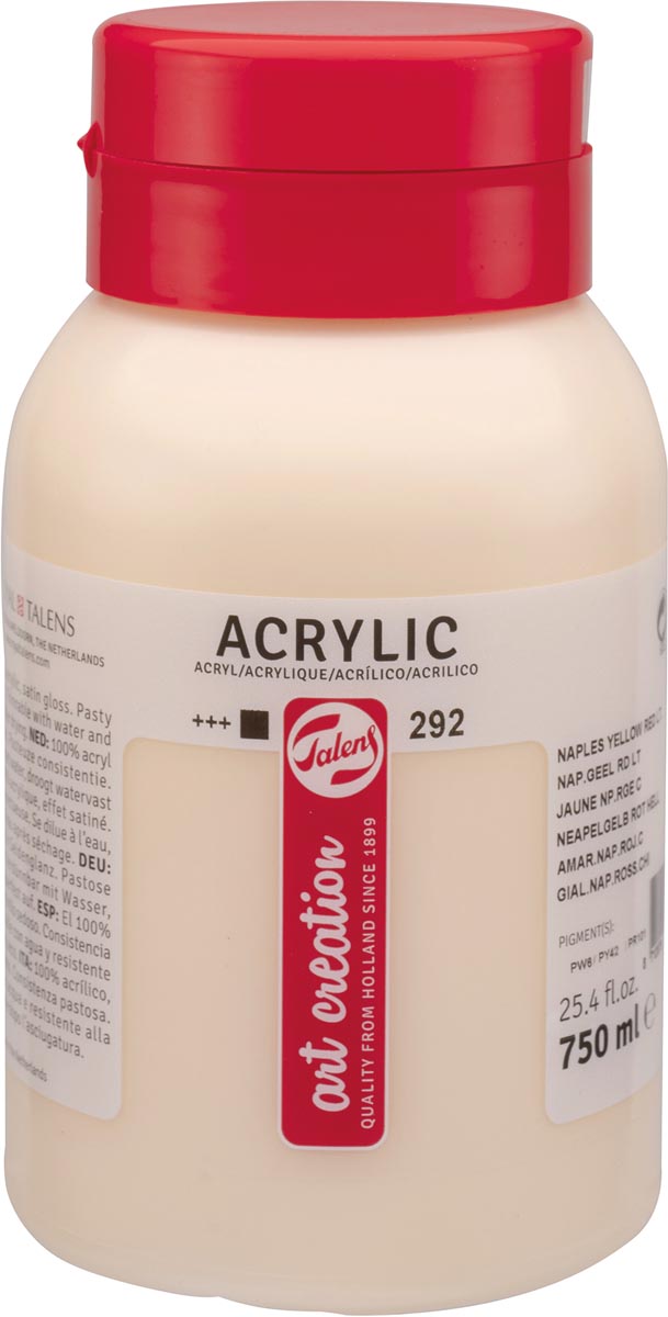 Talens Art Creation acrylverf flacon van 750 ml, napelsgeel rood licht Talens Art Creation acrylverf flacon van 750 ml, napelsgeel rood licht
