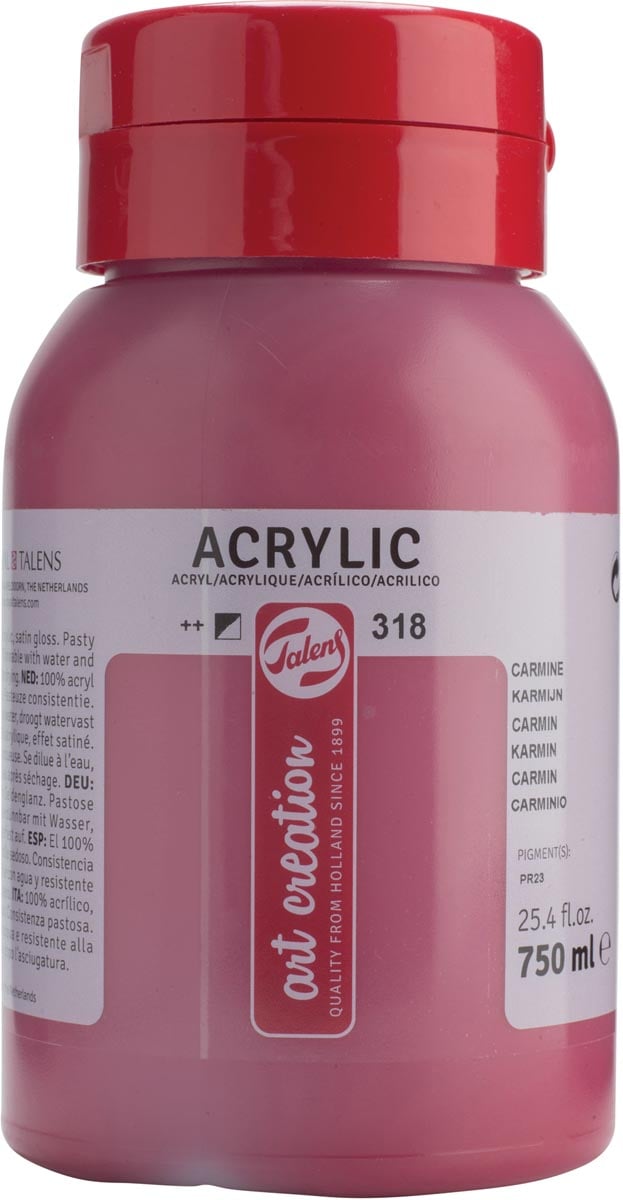 Talens Art Creation acrylverf flacon van 750 ml, karmijn afbeelding