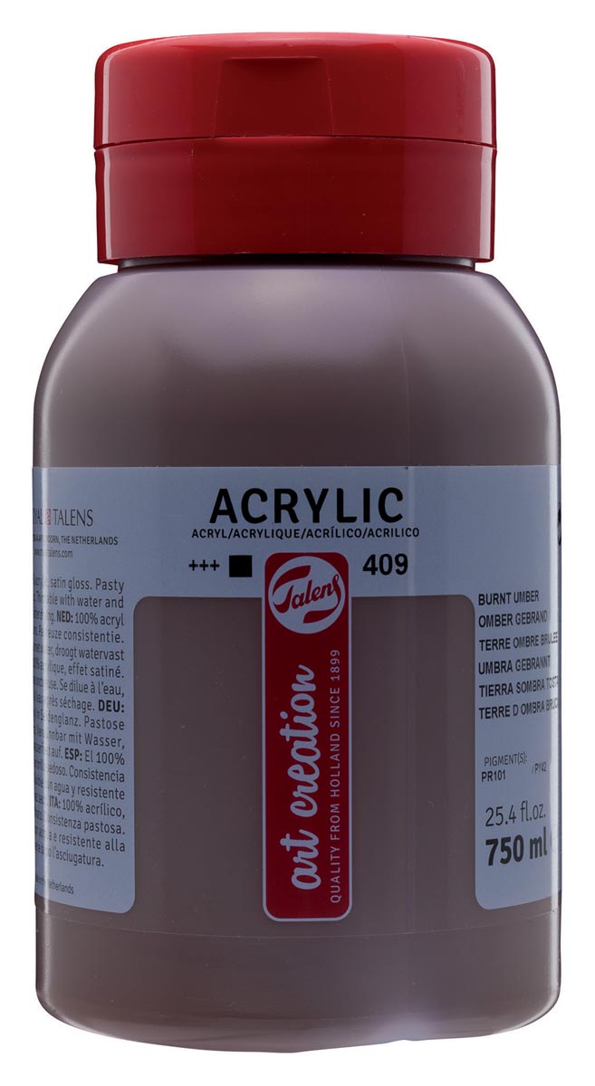 Talens Art Creation acrylverf flacon van 750 ml, omber gebrand afbeelding