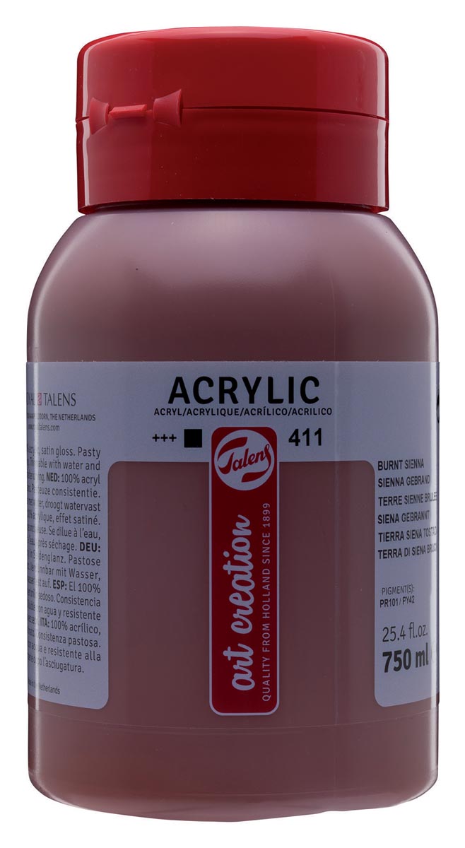Talens Art Creation acrylverf flacon van 750 ml, sienna gebrand afbeelding
