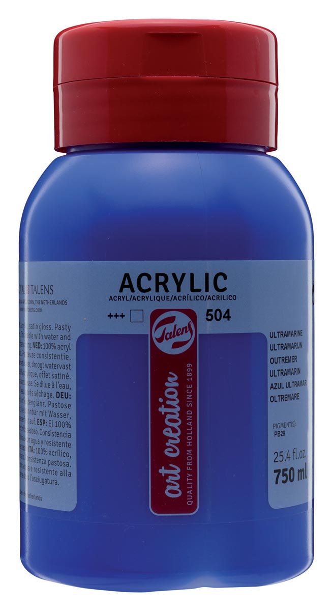 Talens Art Creation acrylverf flacon van 750 ml, ultramarijn afbeelding