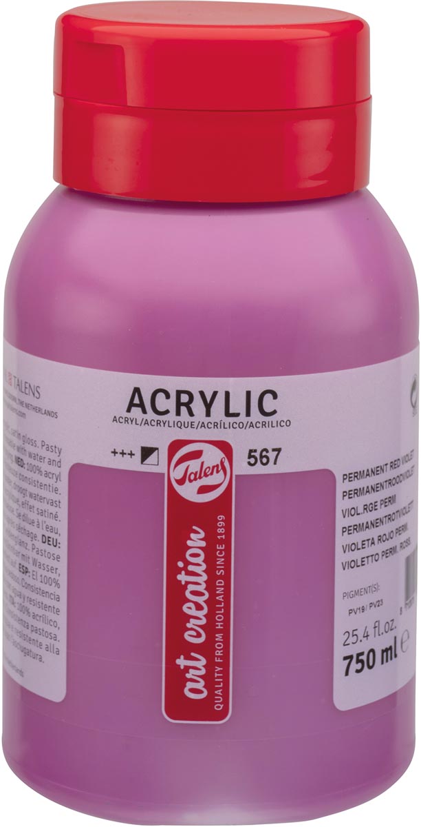Talens Art Creation acrylverf flacon van 750 ml, permanentroodviolet Talens Art Creation acrylverf flacon van 750 ml, permanentroodviolet