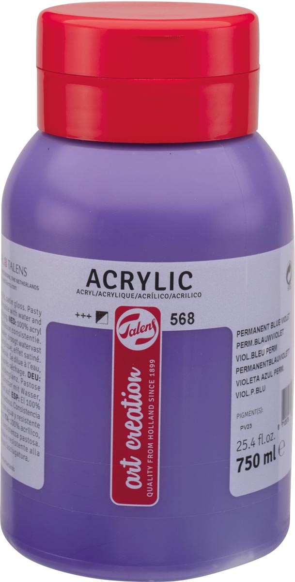 Talens Art Creation acrylverf flacon van 750 ml, permanentblauwviolet Talens Art Creation acrylverf flacon van 750 ml, permanentblauwviolet