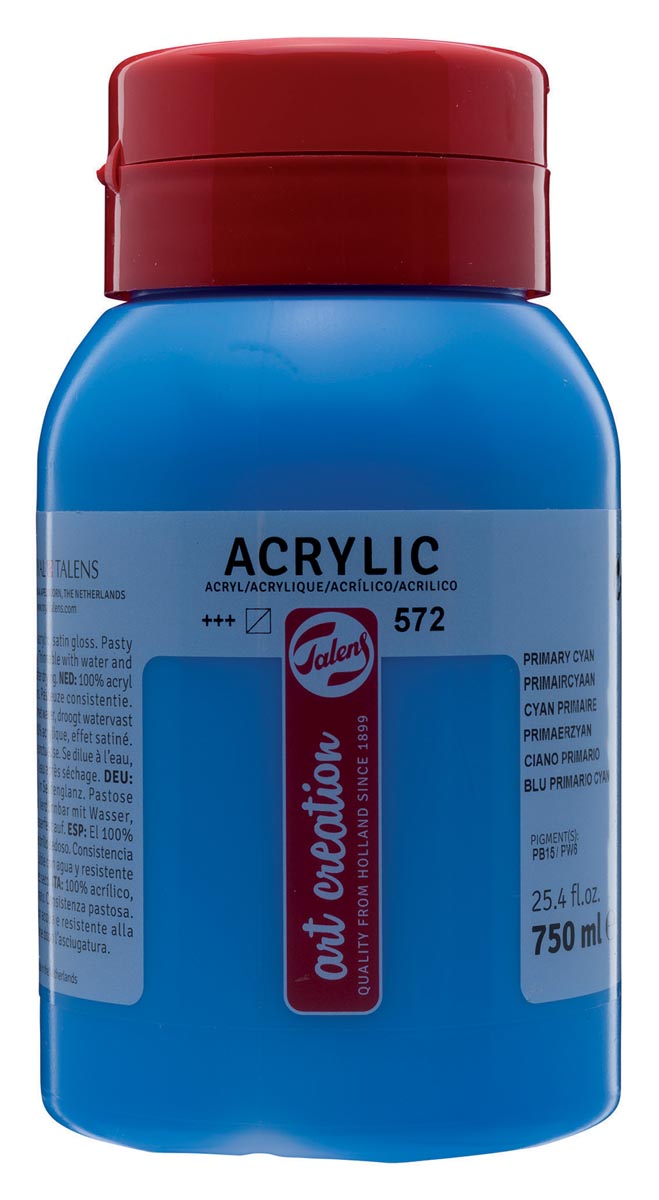 Talens Art Creation acrylverf flacon van 750 ml, primaircyaan afbeelding