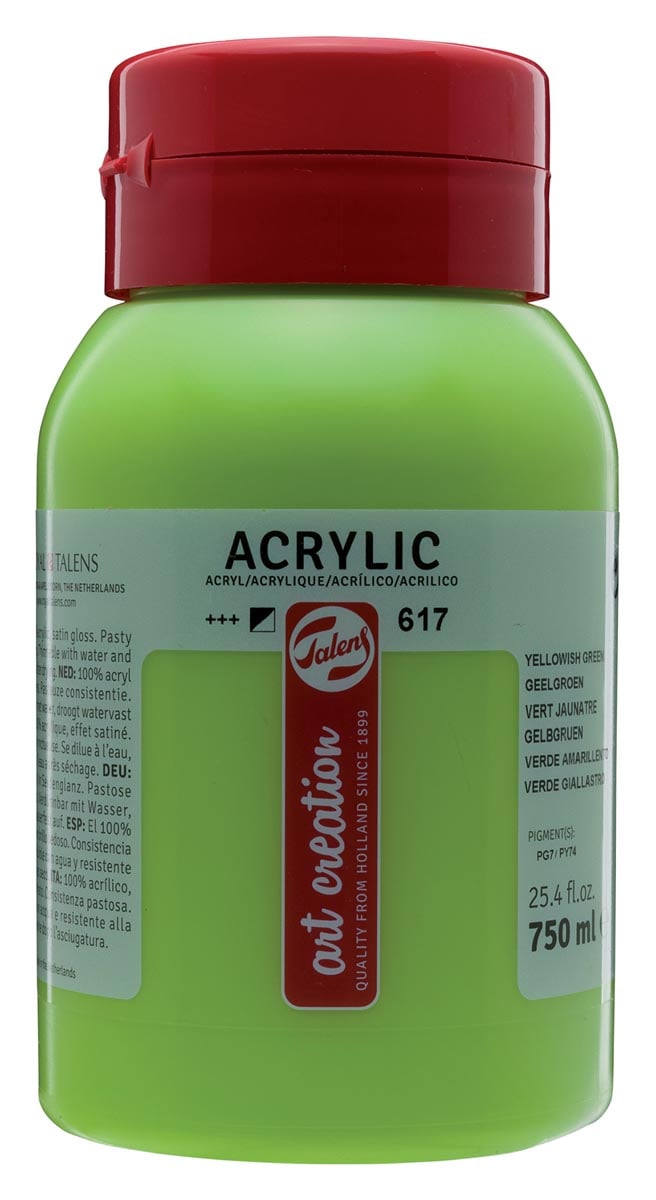 Talens Art Creation acrylverf flacon van 750 ml, geelgroen afbeelding