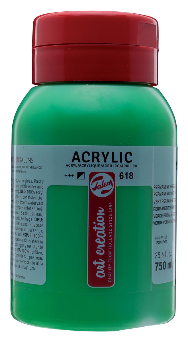 Talens Art Creation acrylverf flacon van 750 ml, licht permanentgroen afbeelding