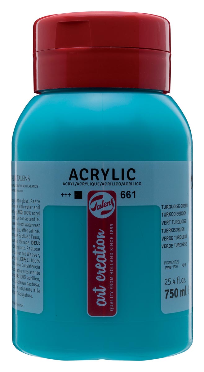 Talens Art Creation acrylverf flacon van 750 ml, turkooisgroen afbeelding