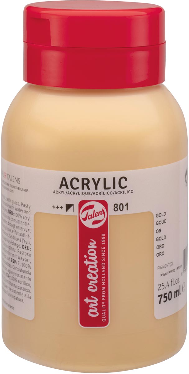 Talens Art Creation acrylverf flacon van 750 ml, goud Talens Art Creation acrylverf flacon van 750 ml, goud