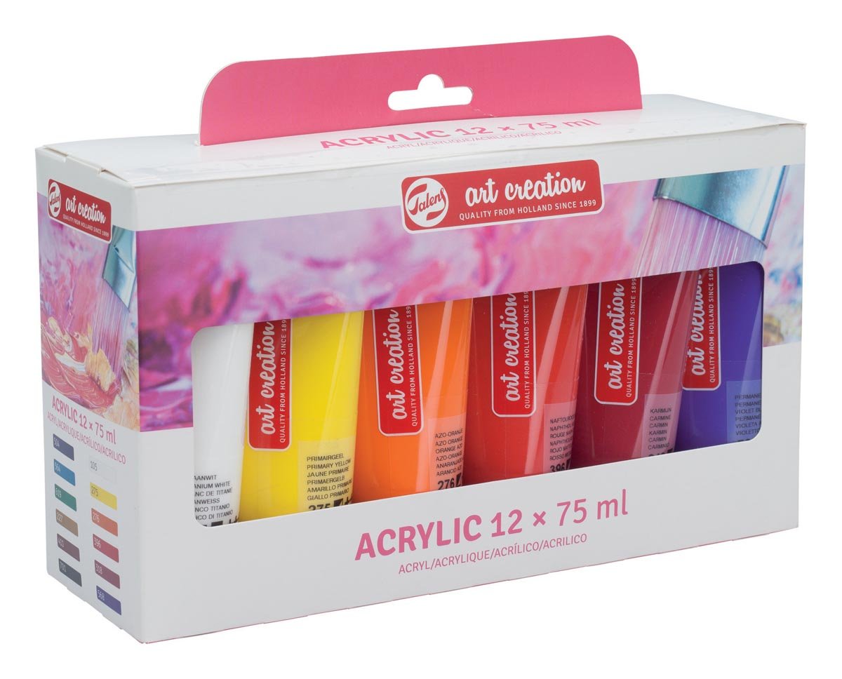 Talens Art Creation acrylverf tube van 75 ml, set van 12 tubes in geassorteerde kleuren afbeelding