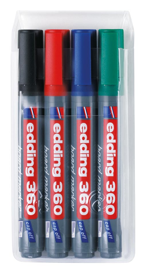 edding whiteboardmarker 360, etui van 4 stuks, assorti edding whiteboardmarker 360, etui van 4 stuks, assorti