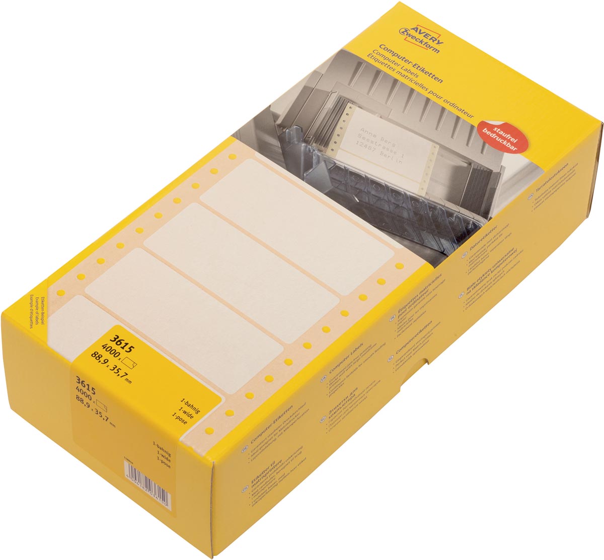 Avery Witte computeretiketten ft 88,9 x 35,7 mm (b x h), 4000 stuks