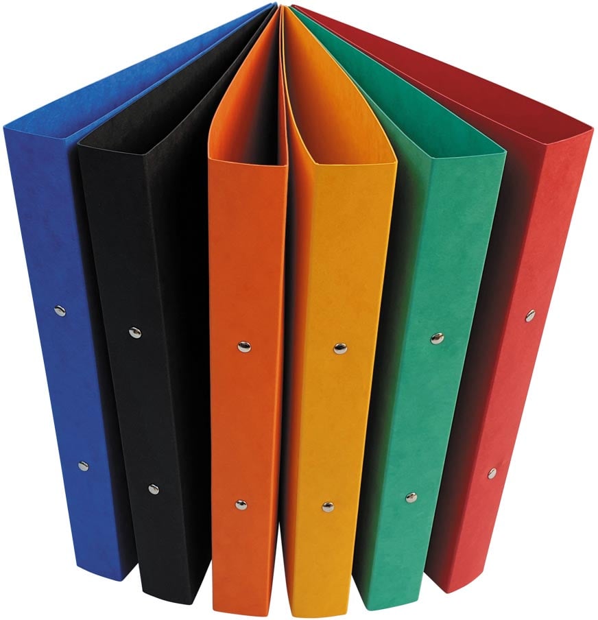 Bronyl ringmap, voor ft A4, uit glanskarton, 2 ringen van 25 mm, geassorteerde kleuren afbeelding