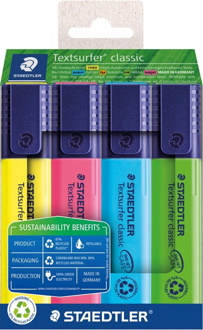 Staedtler surligneur Textsurfer Classic, étui de 4 pièces bij VindiQ Office