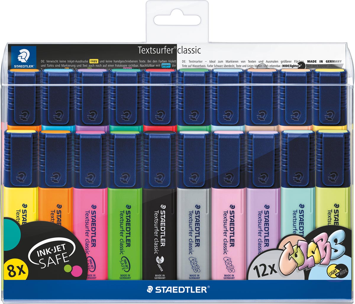 Staedtler Markeerstift Textsurfer Classic, vintage & pastel kleuren, etui van 20 stuks afbeelding