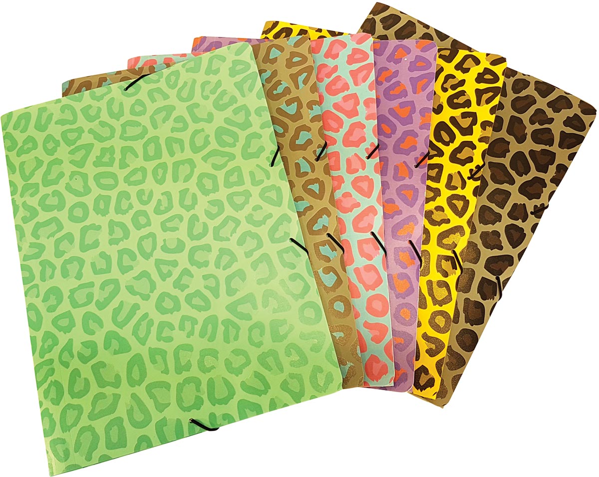 Bronyl elastomap Luipaard, geassorteerde kleuren