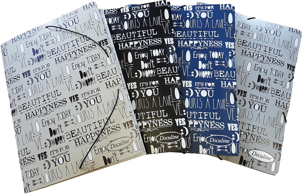 Bronyl elastomap Quotes, voor ft A4, uit PP, geassorteerde kleuren