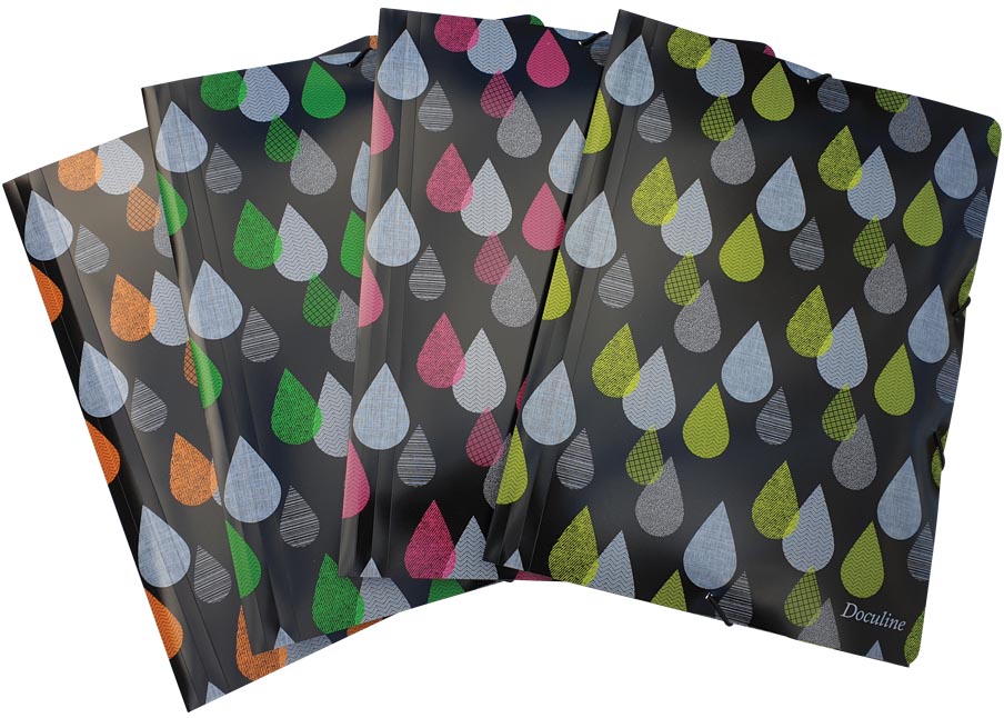 Bronyl elastomap Drops, voor ft A4, uit PP, geassorteerde kleuren