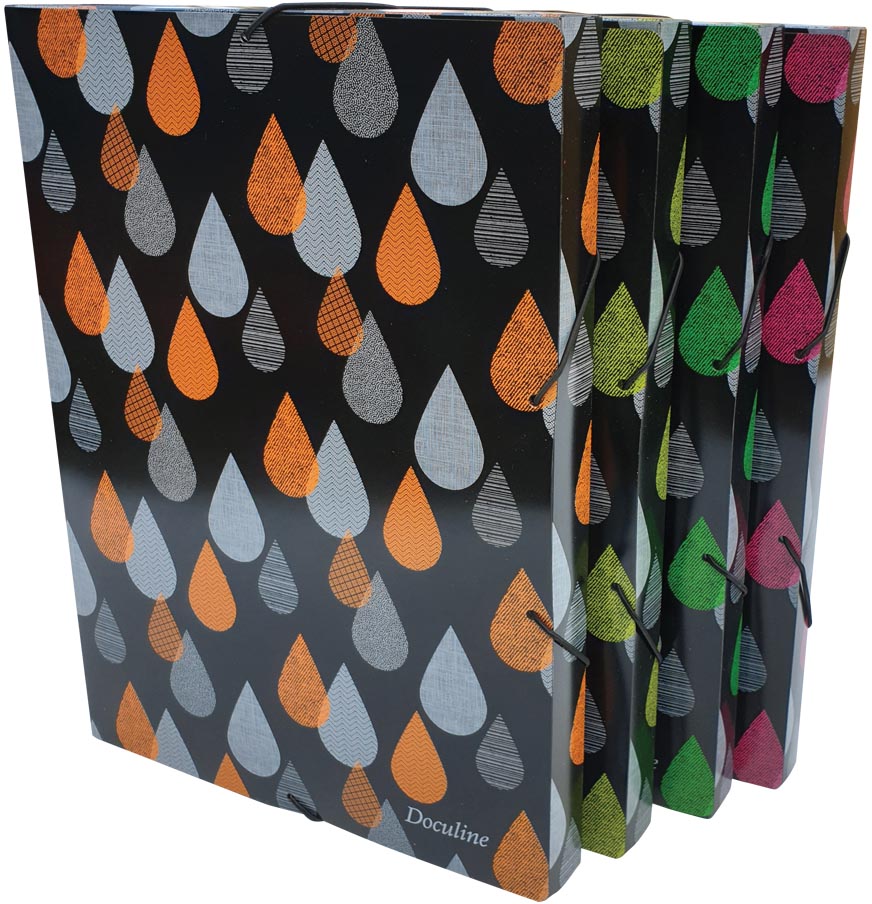 Bronyl elastobox Drops, voor ft A4, uit PP, geassorteerde kleuren