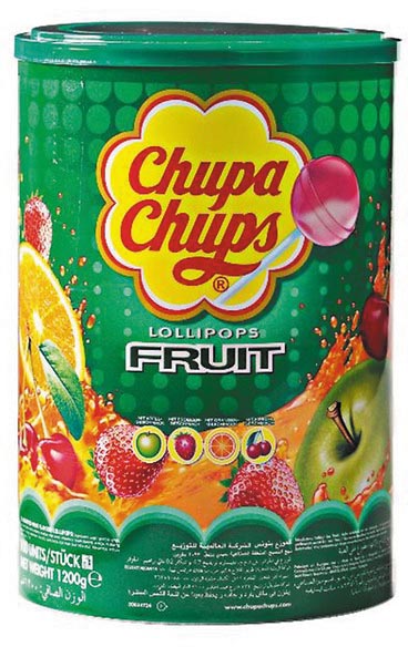 Chupa Chups lollies, Fruit tube, pak van 100 stuks Chupa Chups lollies, Fruit tube, pak van 100 stuks