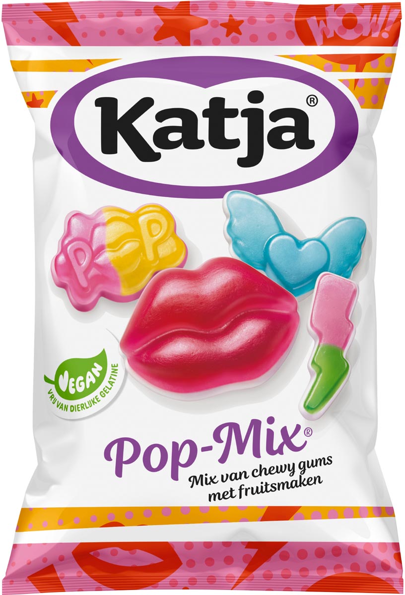 Katja Pop Mix snoep, mix van chewy gums met fruitsmaken, zak van 250 g afbeelding