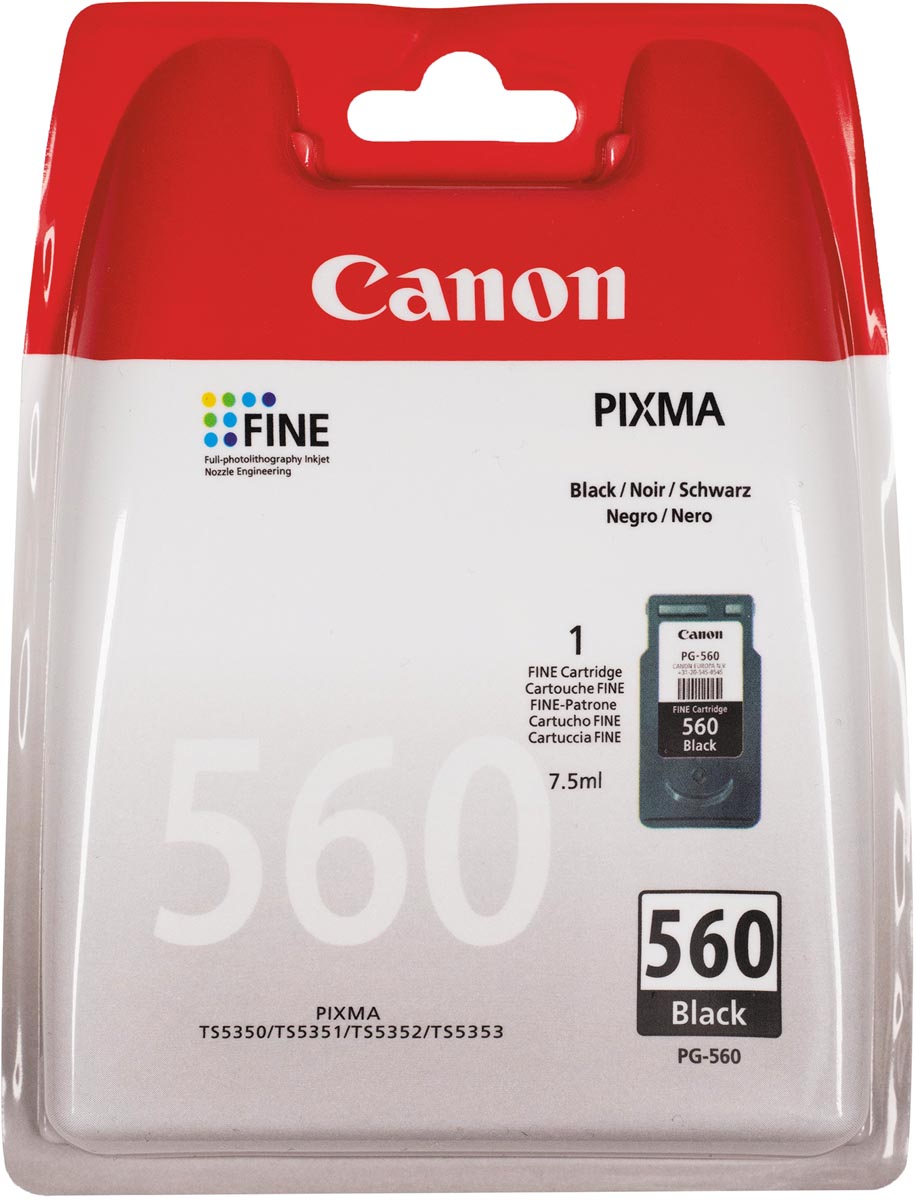 Canon inktcartridge PG-560XL, 400 pagina's, OEM 3712C001, zwart Canon inktcartridge PG-560XL, 400 pagina's, OEM 3712C001, zwart