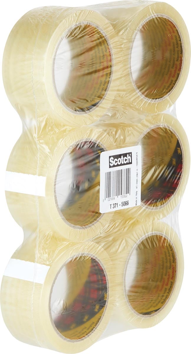 Scotch verpakkingsplakband Classic ft 50 mm x 66 m, transparant, pak van 6 rollen afbeelding