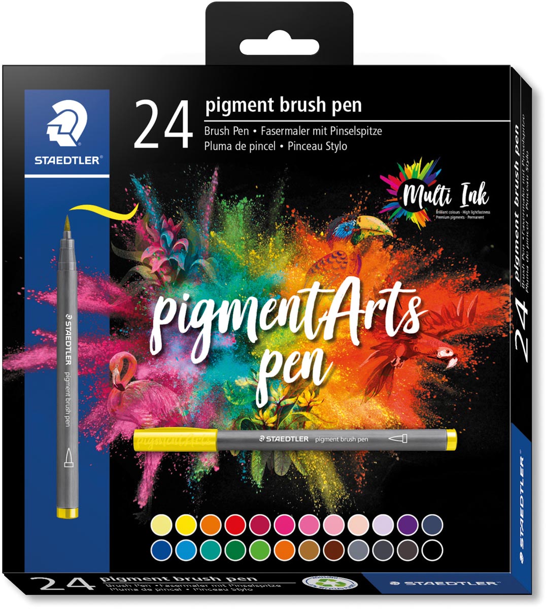 Staedtler Pigment Arts brush pen, etui van 24 stuks