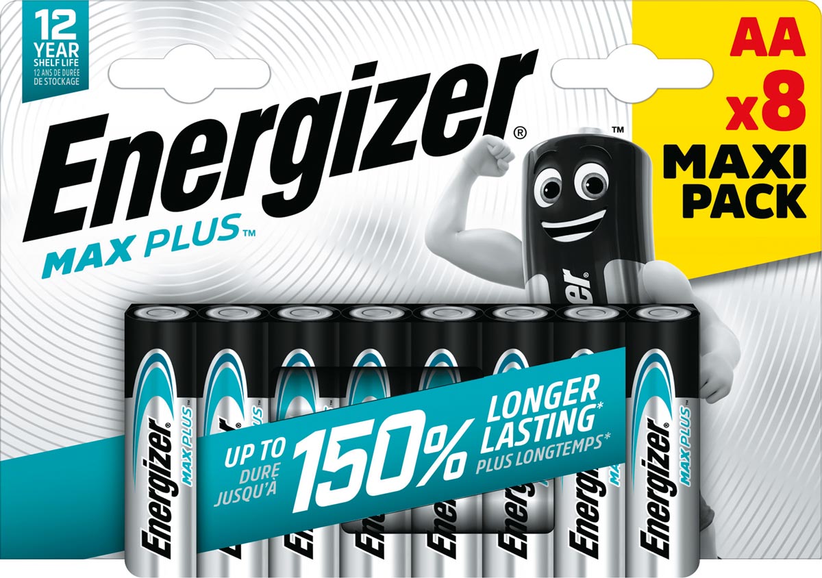 Energizer batterijen Max Plus AA, blister van 8 stuks Energizer batterijen Max Plus AA, blister van 8 stuks