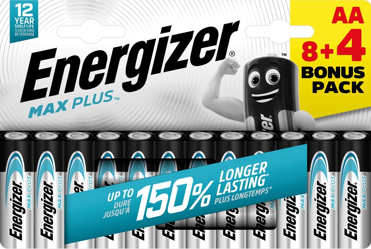 Energizer batterijen Max Plus AA/LR06/E91, blister van 8 + 4 afbeelding
