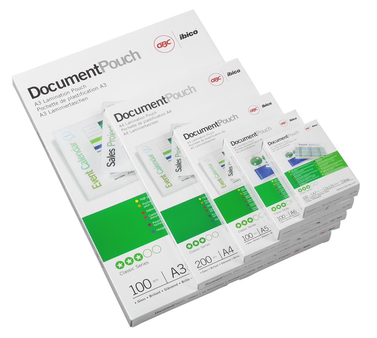 GBC Card lamineerhoes ft 75 x 105 mm, 250 micron (2 x 125 micron), pak van 100 stuks