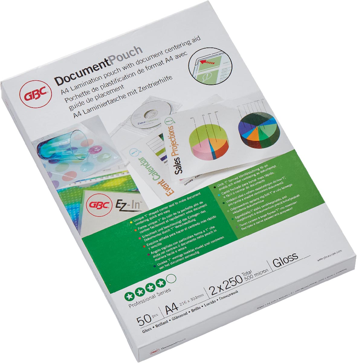GBC Document lamineerhoes ft A4, 500 micron (2 x 250 micron), pak van 50 stuks afbeelding