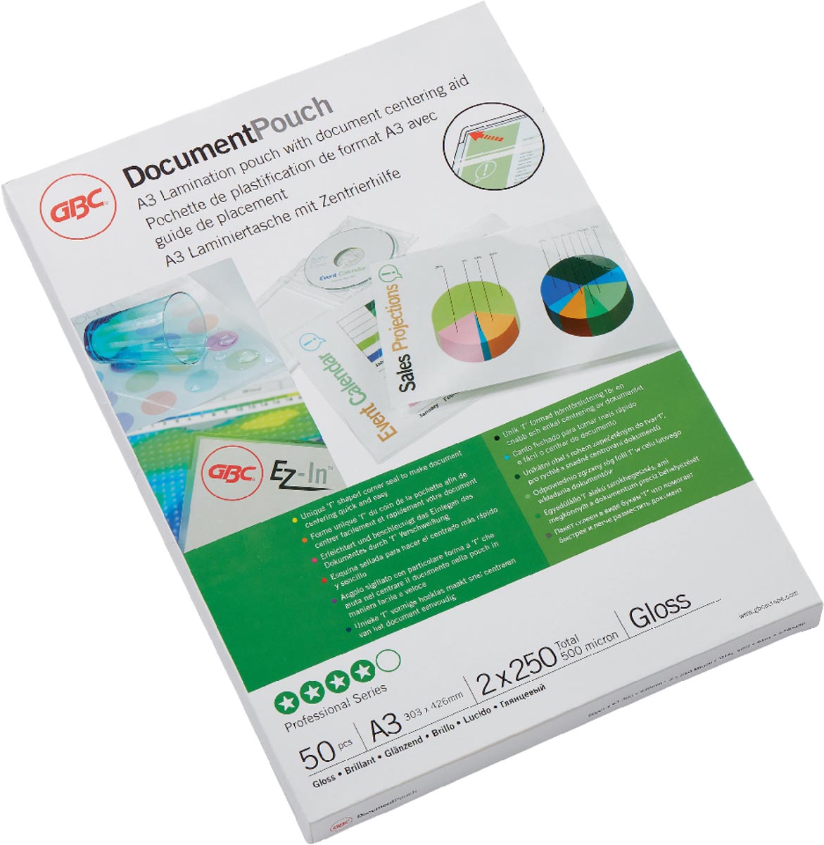 GBC Document lamineerhoes ft A3, 500 micron (2 x 250 micron), pak van 50 stuks afbeelding