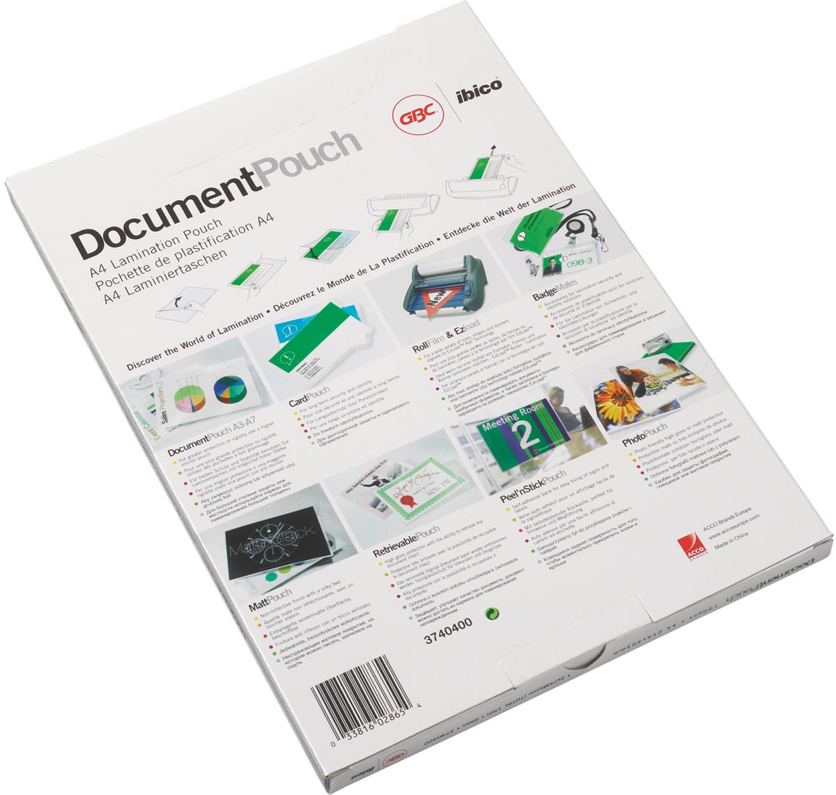 GBC Document lamineerhoes ft A2, 250 micron (2 x 125 micron), pak van 50 stuks afbeelding