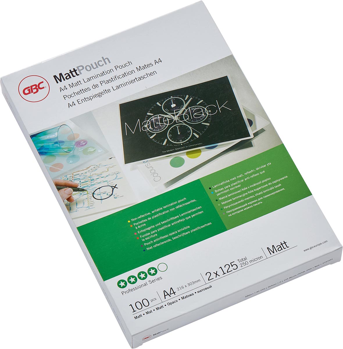 GBC Matt lamineerhoes ft A4, 250 micron (2 x 125 micron), pak van 100 stuks afbeelding