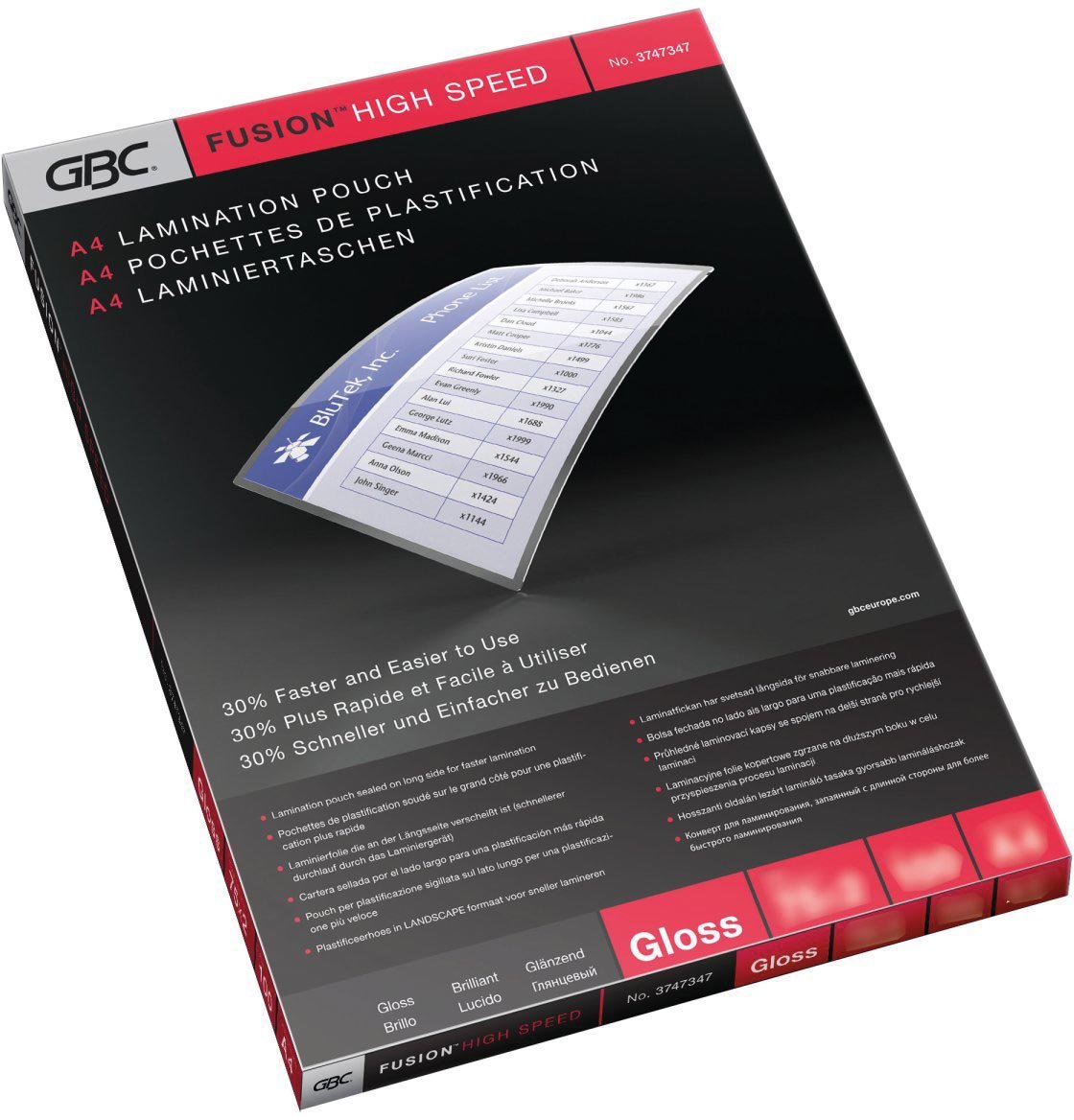 GBC HighSpeed lamineerhoes ft A4, 150 micron (2 x 75 micron), pak van 100 stuks afbeelding