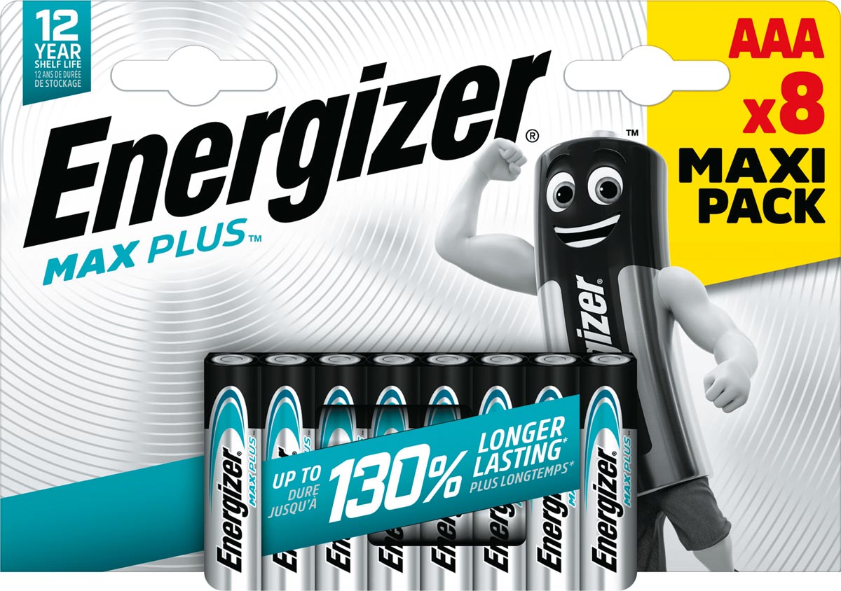 Energizer batterijen Max Plus AAA, blister van 8 stuks afbeelding